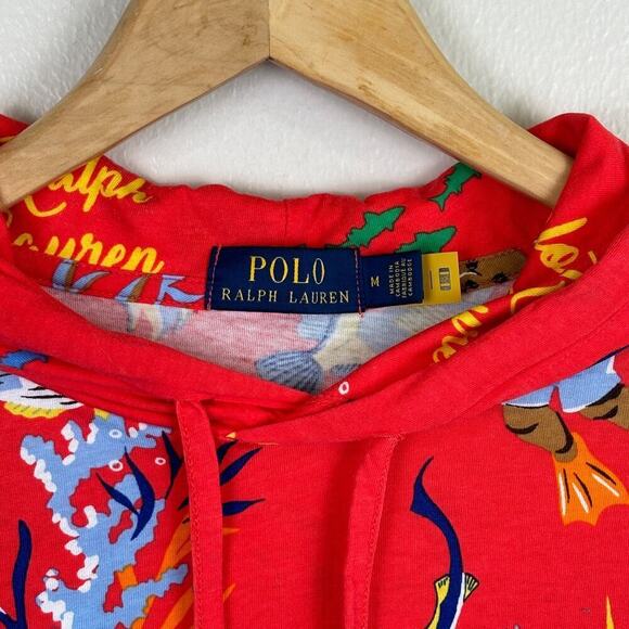 Polo Ralph Lauren Scuba Bear Red Long Sleeve Tee - Size Medium - Picture 5 of 9